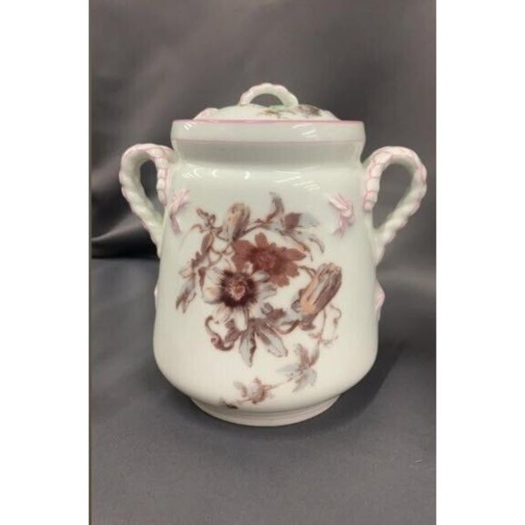 Antique Haviland Limoges English Registry 11pc Pink Braided Rope Handles Tea Set - Picture 5 of 12